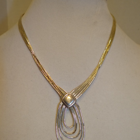 CP 17-21" Liquid Silver Turquoise Necklace - Picture 3 of 8